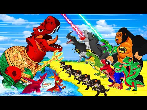 Smart Tyrannosaurus, Aquaman vs. GODZILLA: Baby KONG, MECHADINOSAUR Velociraptor [Compilation 42min]