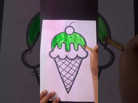 Icecream drawing for kids | #kidsvideo #kidslearningvideoes #howtodraw #drawingforkids #viral