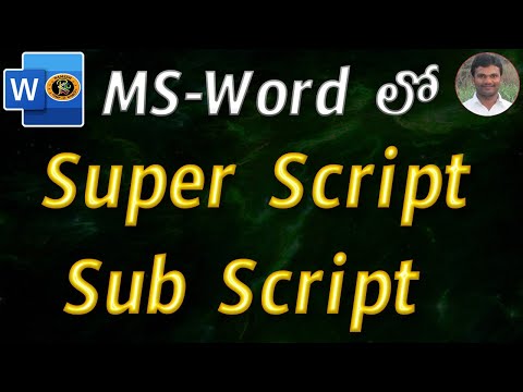 Super Script & Subscript Option in Telugu || MS WORD || By K. Ramesh