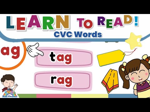 CVC WORDS "a" | "ag" Word Family | Reading Phonics for Kids