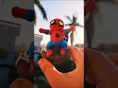 DIY Clay Spiderman#shorts#art#youtubeshorts