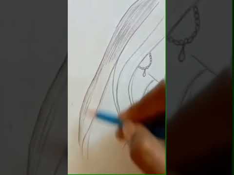 How to draw girl hair||very easy \ Girl pencil drawing#shorts