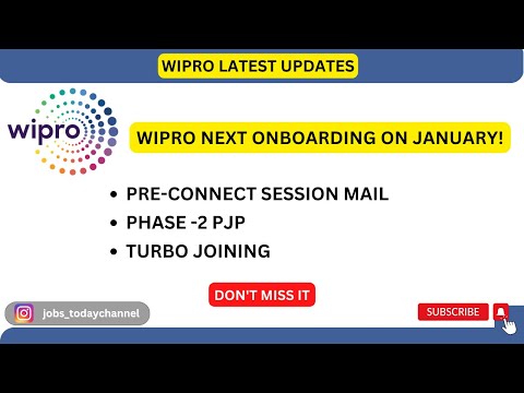 WIPRO ELITE ONBOARDING UPDATE | PRE - CONNECT SESSION | PJP MAIL | TURBO JOINING -- JAN | 2022 |