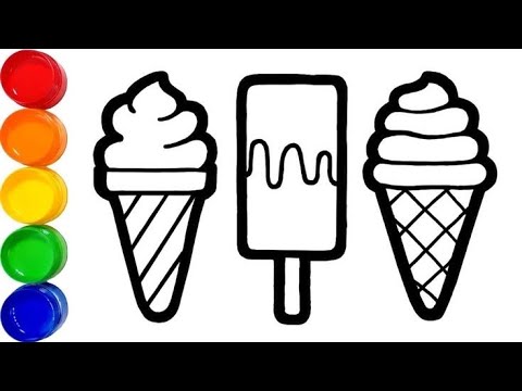 How to draw a cute icecream | Icecream drawing ,painting,coloring for kids @Kiddysbox123