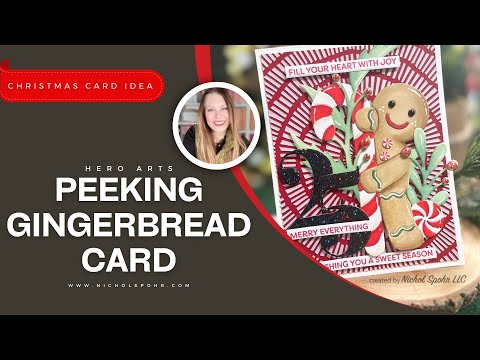 Peeking Gingerbread Christmas Card - Cute Holiday Idea for Christmas