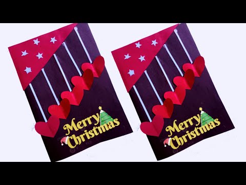 easy and beautiful Christmas card making, Christmas greeting card making, DIY Christmas card,