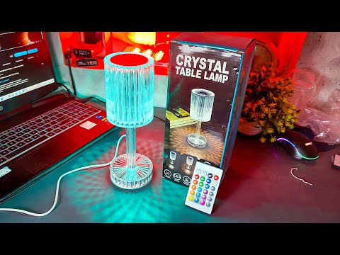 Crystal Table Lamp 🔥| Unbox and Review | Touch Control Decorative Table Light Lamp