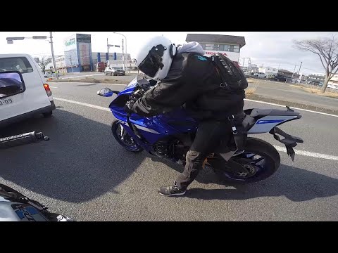 【motovlog】カフェ飯食ってお腹いっぱいだったからバイク交換して乗ってみた!!【yzfr1】【cb750f】