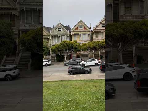 View of the Painted Ladies, San Francisco’s iconic row of Victorian homes, from Alamo Square Park!