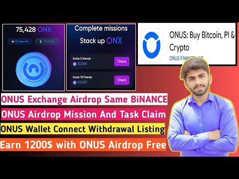 ONUS Exchange Telegram Airdrop👑| ONUS Task Missions Wallet Connect 🔗| ONUS Listing Date Withdrawal🧊