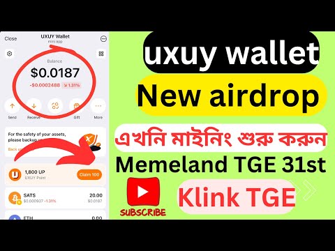 Memeland TGE 31st dec $memes|| momoai claim now on bitget || klink airdrop TGE closer|| Uxuy wallet