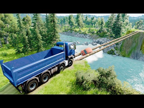 Mobil vs Log Bridge #11 - BeamNG Drive