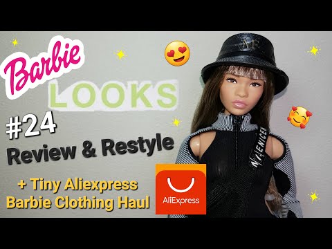 Barbie Looks no.24 Simone - Review & Restyle plus Tiny Aliexpress Barbie Clothing Haul