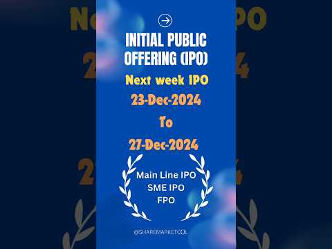 Current IPO: 23-Dec-2024 to 27-Dec-2024 #ipo #initialpublicoffering #nse #bse #smeipo #primarymarket