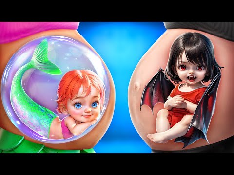 Pregnant Mermaid VS Pregnant Vampire || Crazy Pregnancy Hacks and Funny Situations