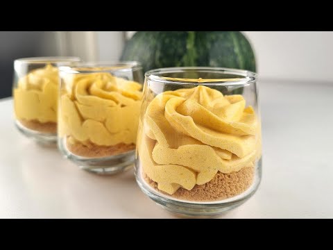 Creamy pumpkin mousse in 5 minutes! Amazingly tasty! No eggs, no baking