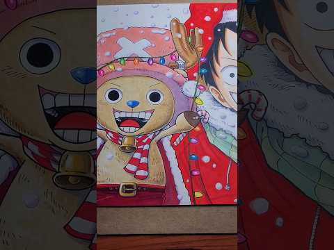 Luffy & Chopper | One Piece holiday anime fanart marker drawing #animeart #onepiece #art #shorts