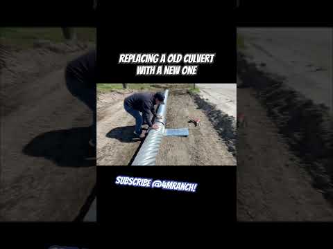 Setting a new culvert with a skidsteer #shortsvideo