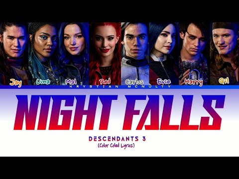 Descendants 3 - Night Falls feat. Red (Color Coled Lyrics)