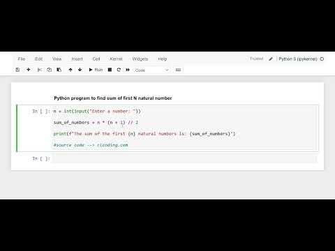 Day 10 : Python Program to find sum of first N Natural Numbers