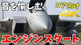 【4K】みんな大好きF-15のエンジンスタート 小松基地航空祭2023 Listen to the engine start of an F-15 fighter jet