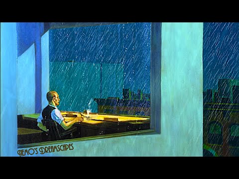 Oldies music playing in a coffee shop and it's raining (rain on window, no thunders) 6 HOURS ASMR v2