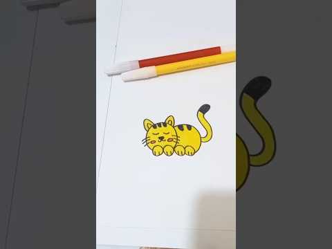 How to draw simple cat  #cat #catlover #art #cartoon