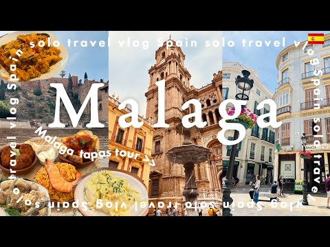 Malaga, Spain 🇪🇸travel vlog 2023🇪🇸food, tapas, solo trip,24 hours,walking tour,beach,guide,cafe,4K