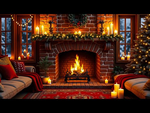 Holiday Jazz Ambience 🎅 Cozy Café & Snowy Christmas Town Streets ❄️ Relaxing Christmas Night Vibes