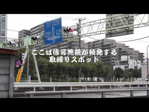 【警察】赤無視081 信号無視した車を人間緊急走行で検挙する交機隊員