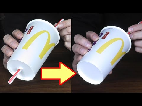 [disclosing the secret of a trick] You stick a straw in a McDonald's and it instantly goes back in!