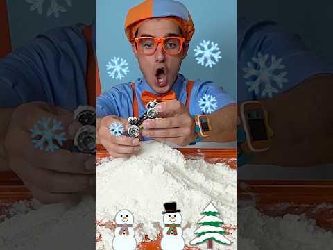 Blippi's Snowy Excavator Challenge⛄! Tabletop Toys! #blippi #shorts