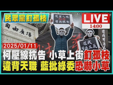 柯壓線抗告 小草上街釘孤枝　違背天職 藍批綠委恐嚇小草LIVE｜1400 民眾黨釘孤枝｜TVBS新聞