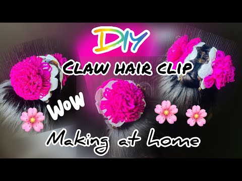 Beautiful DIY claw hair clip making at home#clawclips#hairaccessories#diyideas#bestreuseideas#viral