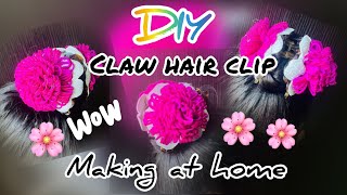 Beautiful DIY claw hair clip making at home#clawclips#hairaccessories#diyideas#bestreuseideas#viral