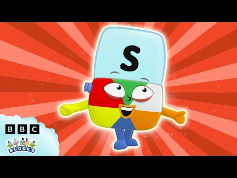 Super Alphablock S! 🏖️ | Letter of the Week | Learn to Spell | @officialalphablocks