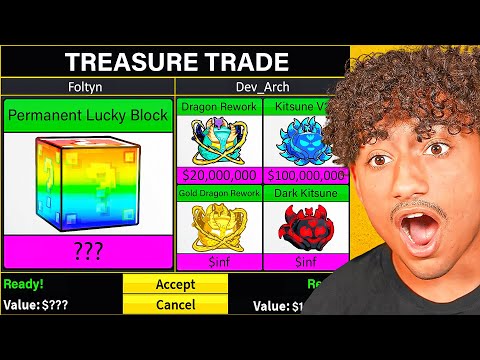 Blox Fruits, Trading PERMANENT LUCKY BLOCKS!!