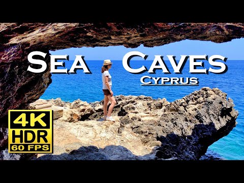 Sea Caves Cyprus Ayia Napa , Ayioi Anargyroi cave 4K 60fps HDR 💖 The best Places 👀 Walking Tour