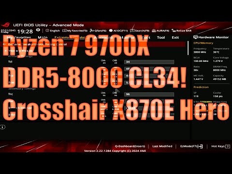 DDR5-8000 CL34 // Ryzen 7 9700X // ASUS Crosshair X870E Hero