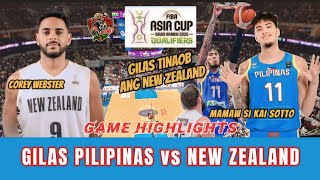 Gilas Pilipinas vs New Zealand - Game Highlights | Fiba Asia Cup 2025 Qualifiers | Nov.21,2024