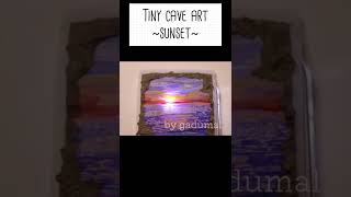 【小さな洞窟アート】スマホのライトを後ろから当てたら夕日っぽくなったTiny cave art ”sunset “ with mobile  phone light #shorts