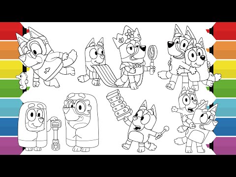 Coloring Bluey and Bingo Coloring Pages for Kids