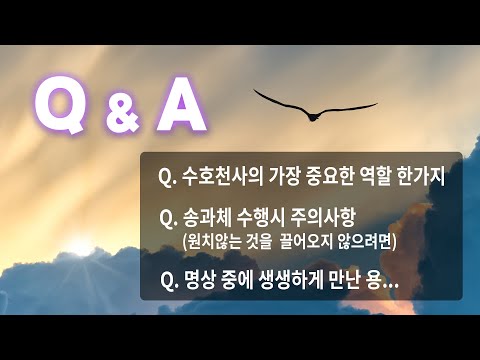 Q&A | 수호천사의 가장 중요한 역할 한가지 | 송과체 수행시 주의점 | 용 이야기(잠재된 영적 파워에 대해)