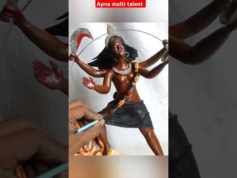 Kali Mata colour process || mahakali idol making #Shorts