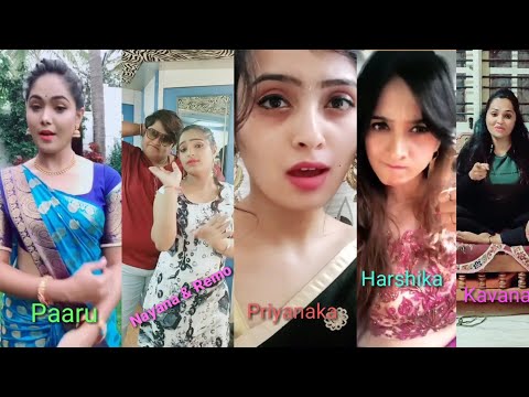 Kannada Serial Actor Paaru,Nayana Remo,Priyanaka,Harshika,Kavana Gowda tiktok videos | Kannada Girls