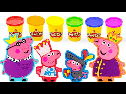 Create Peppa Pig Royal Family with Play Doh Molds | Learn Colors | Preschool Toddler Learning Video