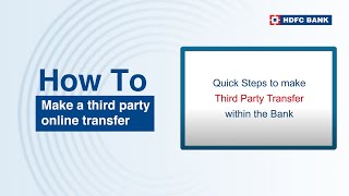 Make a third party online transfer | HDFC Bank