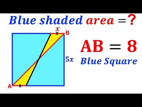 Can you find area of the Blue shaded region? | (Square) | #math #maths | #geometry