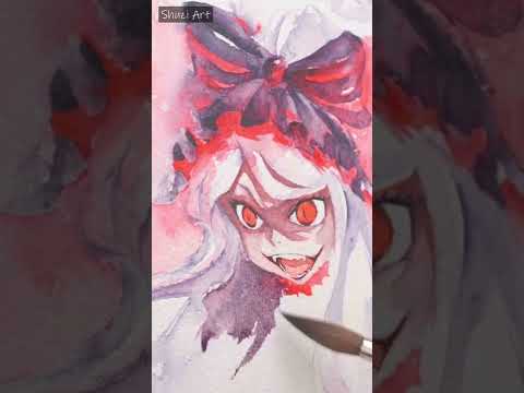 Anime Watercolor Painting | Shalltear from Overlord | #shorts