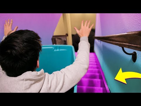 SURFING DOWN THE STAIRS CHALLENGE!! *DANGEROUS* | NoBoom